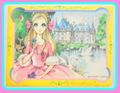 Vintage Macoto Takahashi Japanese Comics Furoku Paper Illustration Sheet (1969) - Retro Shojo Girl / French Castle