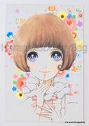 Retro : Shojo Postcard - Bob Cut Hairstyle (1998) : Illustrated by Macoto Takahashi 