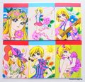 Vintage 1970s: Retro Shojo Girl : Mini Memo Pads - Set of 6 : Illustrations by Shigemi Nada