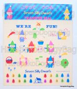 Vintage : Sanrio 1983 : Seven Silly Dwarfs : Transfer Seal/Stickers - Sticker Sheet 