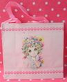 Vintage Yukiko Tani Paper Carry Bag - Retro Shojo Girl & Flowers (1960s)