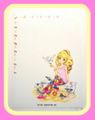 Vintage Yukiko Tani Shitajiki Picture Board - Retro Shojo Girl & Birds (1970s)