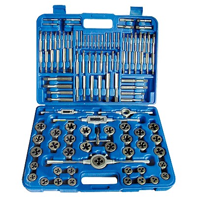 110 PIECE (#4-3/4 INCH &M6-18) HSS TAP & DIE SET 110 PIECE (#4-3/4 INCH &M6-18) HSS TAP & DIE SET