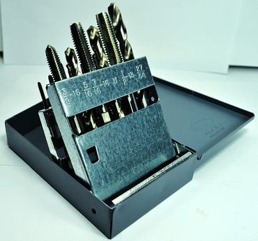 18 Pc. Tap and Drill Set #6 thru 1/2" Tap -#36 thru 27/64" Drill ET5099TDS USA MADE 18 Pc. Tap and Drill Set #6 thru 1/2" Tap -#36 thru 27/64" Drill ET5099TDS USA MADE