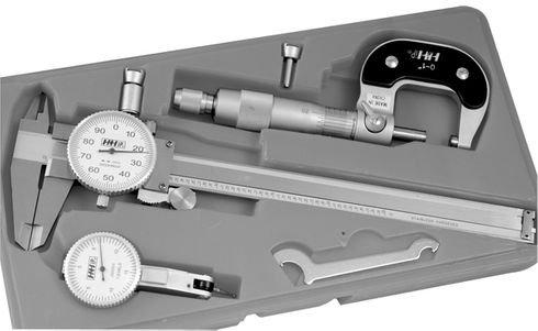 3PC INSPECTION TOOL KIT VERNIER CALIPER MICROMETER & DIAL TEST INDICATOR