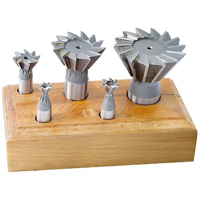 5 PIECE HSS DOVETAIL CUTTER SET (3/8-1-7/8 INCH)
