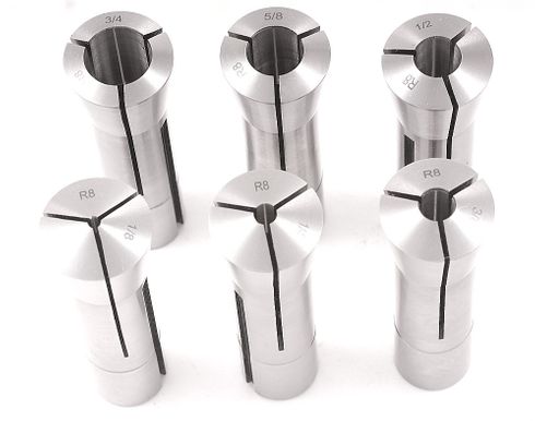 6 PIECE R8 COLLET SET (1/8-3/4 INCH BY 8THS)