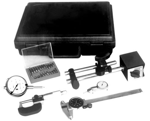 6PC MEASURING TOOL KIT calipers micrometors indicators magnetic base & point set