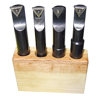 AJAX 4 PIECE 1/2 INCH ROUND SHANK INDEXABLE BORING BAR SET | 1001-0704