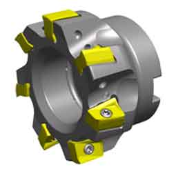 AN90 D1.50-A0.50/1.50-04-10, 1-1/2 Inch Diameter 90 4 Flute Indexable Face Mill for ANHX 10 Inserts, Toolmex Palbit Item #: 181-0777-00 