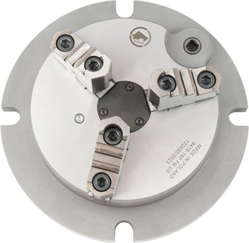 Bison 10" Low Profile 3-Jaw Sealed Stationary Self-Centering Chuck Bison 10" Low Profile 3-Jaw Sealed Stationary Self-Centering Chuck