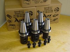 Bison 5 End Mill Holders <br> And 5 Haas Pull Studs