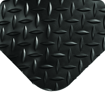 Diamond Plate SpongeCote Floor Mat - 3' x 5' x 9/16" Thick - (Black Anti-Fatigue Coating) RV6024652