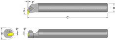Dorian DorNotch Indexable Boring Bar S16T-NER-3 58978 1"' Shank; 12" OAL; RH
