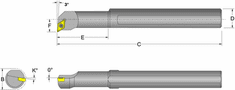 Dorian Indexable Boring Bars -- S10R-SDUCR-2 Right Hand 5/8" Shank  55568