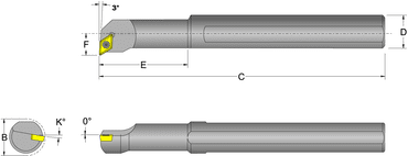 Dorian Indexable Boring Bars -- S10R-SDUCR-2 Right Hand 5/8" Shank  55568