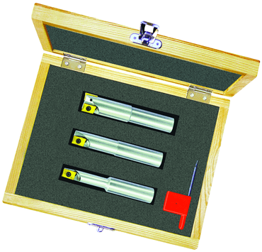 Micro 100 3 Pc. Coolant Thru Indexable End Mill Milling Kit- 3/8, 1/2, 5/8" Dia GE45603003