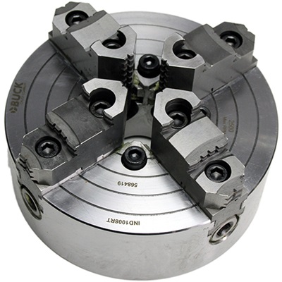 Buck 4-Jaw, 8" Independent Forged Steel Chuck, Reversible Jaws