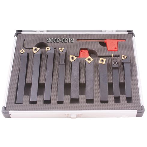 PRO-SERIES 9 PIECE 3/8 INCH INDEXABLE CUT OFF & TURNING TOOL SET 