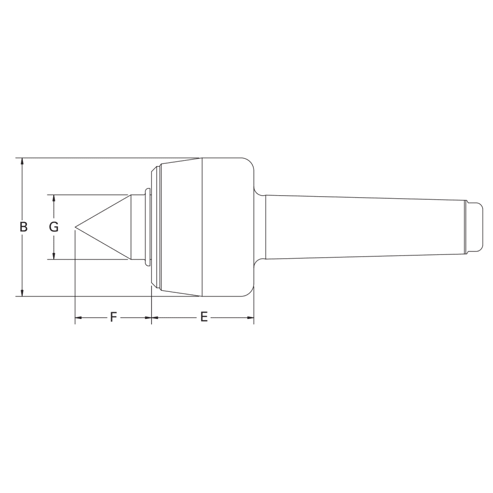 Royal Heavy Duty Spindle Type Live Center MT3