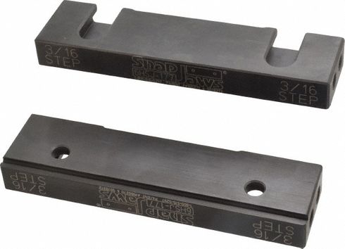 SNAP Jaws 6" HARD VISE JAWS with 3/16" STEP for 6" Kurt Vise 6HSJ-177
