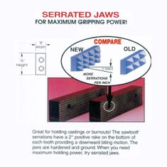SNAP Jaws 6" SERRATED Vise Jaws 1" X 2 1/2" for Kurt 6SER-250
