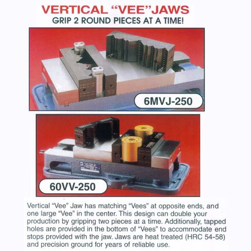 SNAP Jaws 6" VEE JAW  1/8" TO 1 3/4"  for 6" Kurt Vise 6MVJ-250
