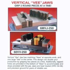 SNAP Jaws 6" VEE JAWS 1/8" TO 1 3/4" for 6" Kurt Vise 6OVV-250