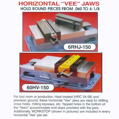 SNAP Jaws 6" VEE JAW  1/8" TO 2" for for 6" Kurt Vise  6RHJ-150