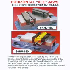 SNAP Jaws 6" VEE JAW 1/8" TO 2" for for 6" Kurt Vise 6RHJ-150