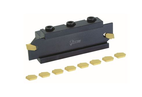 TMX Toolmex GTN Cut-Off & Grooving System with 6-895-6256 Block, 6-895-325 Blade 1" shank 1 1/4"# 5 & 10 Inserts 113-0175-37, .201" Wide 6-895-925 