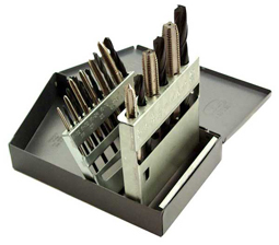 Toolmex Tap & Drill Sets, HSS Spiral Point Taps in Metal Index, 18 Piece Metric Set:
