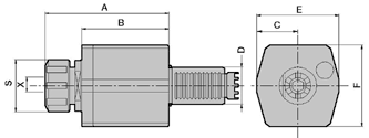 A4 VDI Live Toolholder Axial IT Duplomatic 30mm SH ER25 DA30IT25 A4 VDI Live Toolholder Axial IT Duplomatic 30mm SH ER25 DA30IT25