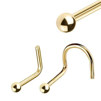 14K Gold 2mm Solid Ball Nose Stud