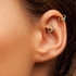 14K Gold Bezel Hoop - Cartilage, Helix, Earlobe, Nose - 16G