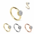 14K Gold Bezel Hoop - Cartilage, Helix, Earlobe, Nose - 16G