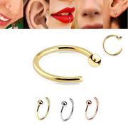 14K Gold Versatile Fixed Ball Open Hoop - Nose, Cartilage, Septum