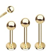 14K Gold Solid Ball Stud - Labret, Tragus, Helix, Cartilage