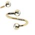 14K Gold Double Gem Spiral Twisted Ring - Helix, Conch, Rook