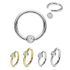 14K Gold CZ Gem CBR Captive Hoop Ring