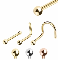 1.5mm 14K Gold Solid Ball Nose Stud