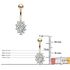 14K Solid Gold CZ Flower Belly Button Ring