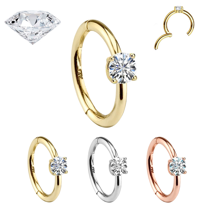 Clicky Rings Number 2.5mm DIAMOND Seamless Hinged Clicker Ring