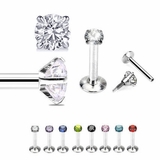 MDFUN Stainless Steel Stud Earrings Set - 5/6 Pairs, 316L Hypoallergenic, Cubic Zirconia 3-8mm, Gift Pouch - View #9