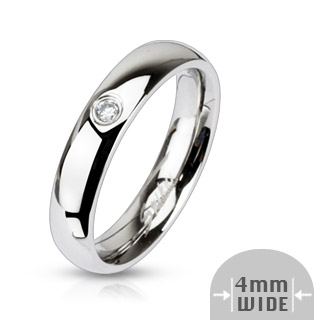 316L Stainless Steel Ring Classic CZ - Main Image