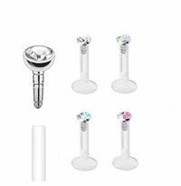 Bioplast Push-In Low-Profile Gem Stud - Lip, Tragus, Helix