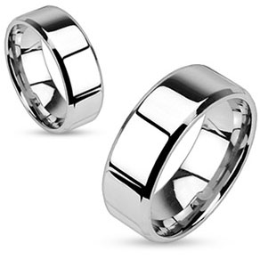 Stainless Steel Mirror Polished Plain Band Ring - 10mm Wide, Sizes 7-13 (No Stone)