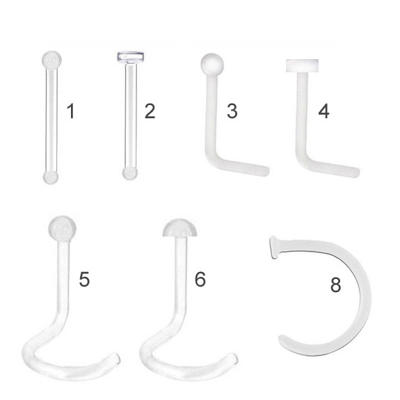 Clear Medical Nose Retainer 20G
