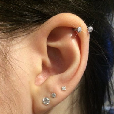 Orecchini A Barra In Acciaio Inox 316L A Forma Di Croce Con Zirconi CZ - 6mm O 8mm - Per Trago, Helix, Monroe - Rosa/Oro/Argento