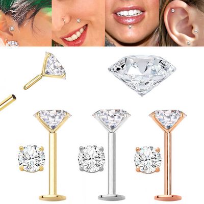 DIAMOND 18G Flat Back Push-In Stud (Clarity I1-I2)